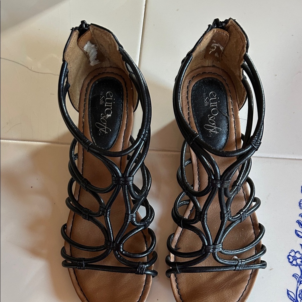 EuroSoft Black Strappy Women's Sandals